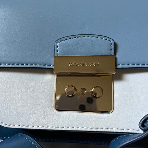 Michael Kors Sloan Editor Large Crossbody Bag Chambray Multi Gold - Picture 7 of 9